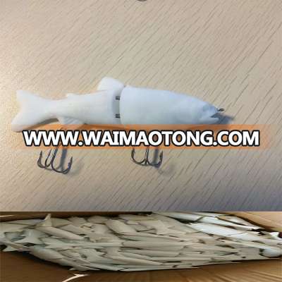 unpainted ABS Fishing high performance high quality 6 Segments Fishing Bait Swimbait Aritificial Fishing