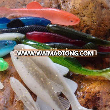 75mm/5g artificial bait soft plastic fishing lure multi section free sample