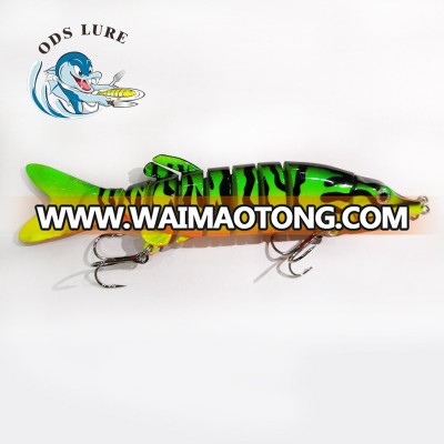 High quality fishing lure 9 section swimbait 5inch bait types small custom lures pike lure