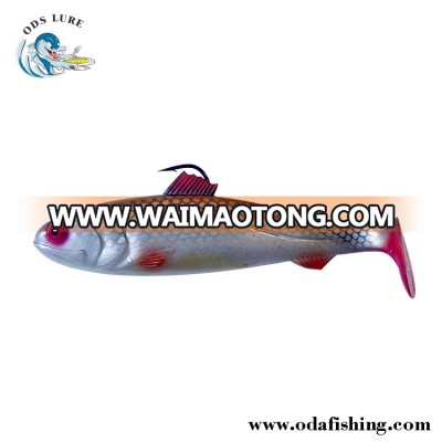 165mm 70g Hand Painting Perch Colorful Big Sized Paddle Tails Soft PVC Rubber Fishing Lures